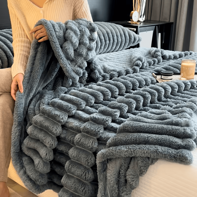 Nuvora™ – Manta Trançada Premium Ultra Macia - Toque Aveludado - Design Sofisticado + 2 Fronhas